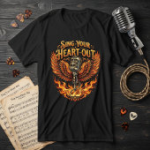 Zing je hart uit: microfoonvleugels en vuur Tri-Blend shirt