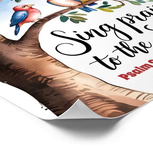 Zing lofprijzingen voor de Christelijke Kinder kin Poster (Hoek)