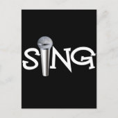 Zing met microfoon briefkaart (Voorkant)