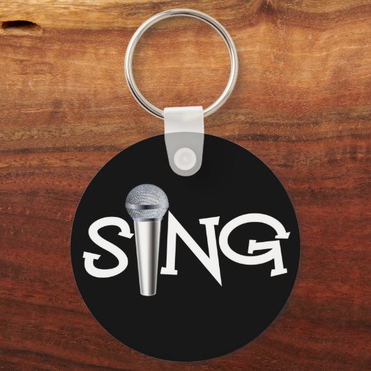 Zing met microfoon sleutelhanger (Voorkant)