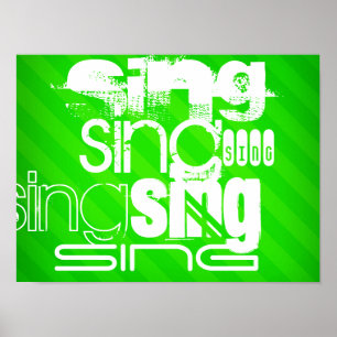 Zing; Neon Green Stripes Poster