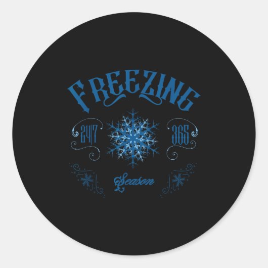 Zing Season - I'm Cold 24_7 Literally Zing Winter Ronde Sticker (Voorkant)