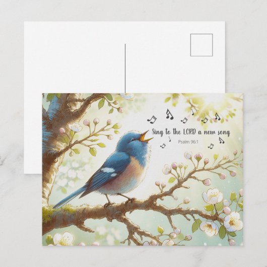 Zing tot de HEER een nieuw lied Psalm 96:1 Briefkaart (Voorkant / Achterkant)