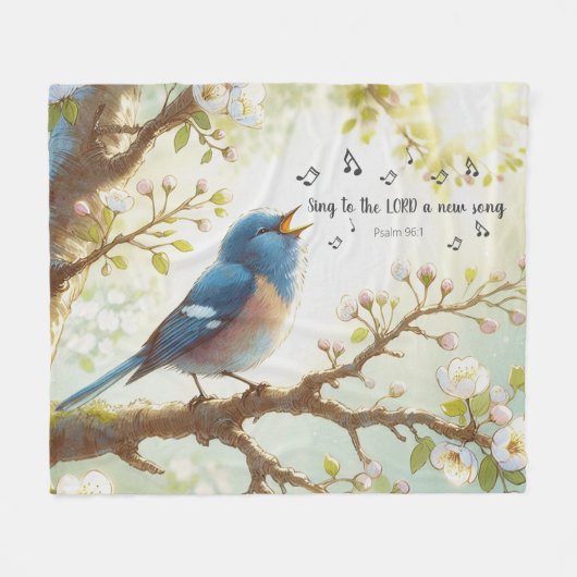 Zing tot de HEER een nieuw lied Psalm 96:1 Fleece Deken (Voorkant (Horizontaal))
