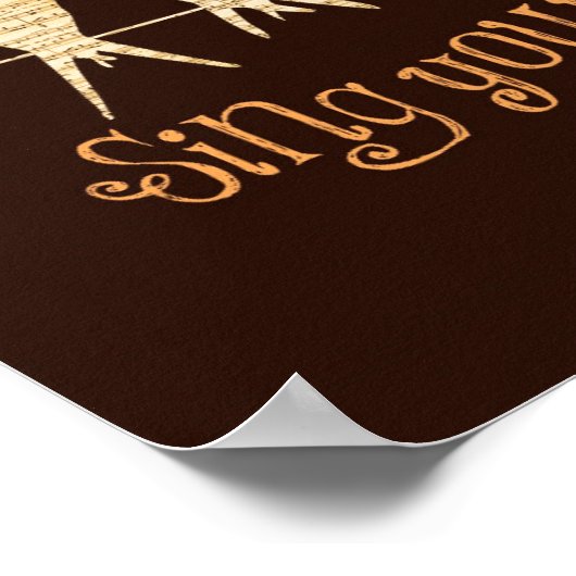 Zing uw eigen Song Quote met vogels op een draad Poster (Hoek)