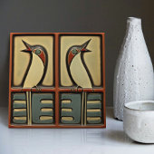 Zing vogels Symmetrische Art Deco Nouveau Wanddeco Tegeltje