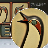 Zing vogels Symmetrische Art Deco Nouveau Wanddeco Tegeltje
