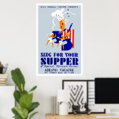 Zing voor Supper Musical 1939 WPA Poster (Thuiskantoor)