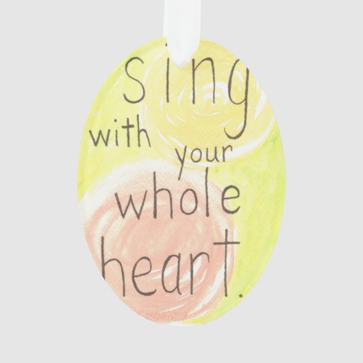 "Zing with Your Hall Heart"-waterverf Ornament (achterkant)