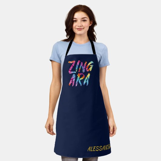 Zingara (zigeuner) Tie Dye Grappig Italiaans Schort (Gedragen)