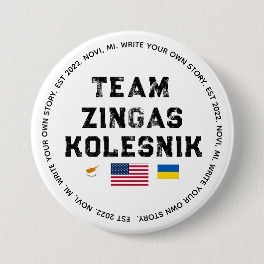 Zingas Kolesnik knop Ronde Button 7,6 Cm (Voorkant)