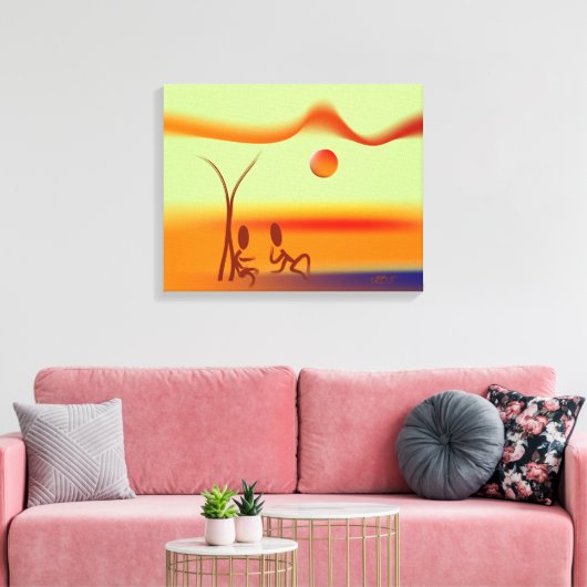 Zingdroesem ~ Chatting Canvas Afdruk (Insitu (Woonkamer))
