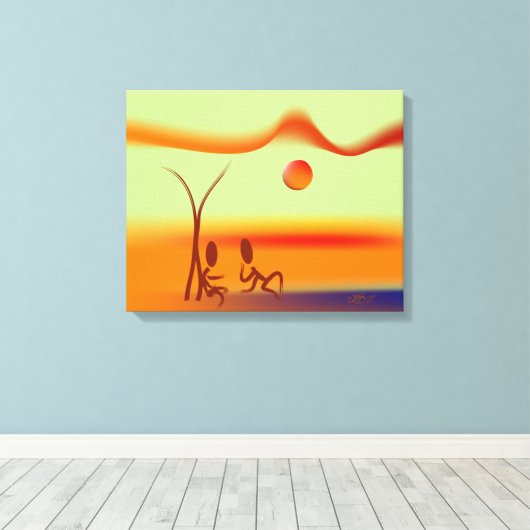 Zingdroesem ~ Chatting Canvas Afdruk (Insitu (Houten vloer))