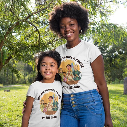 ZINGEN BEDANKT EN LOVEN Moeder Dochter T-shirt