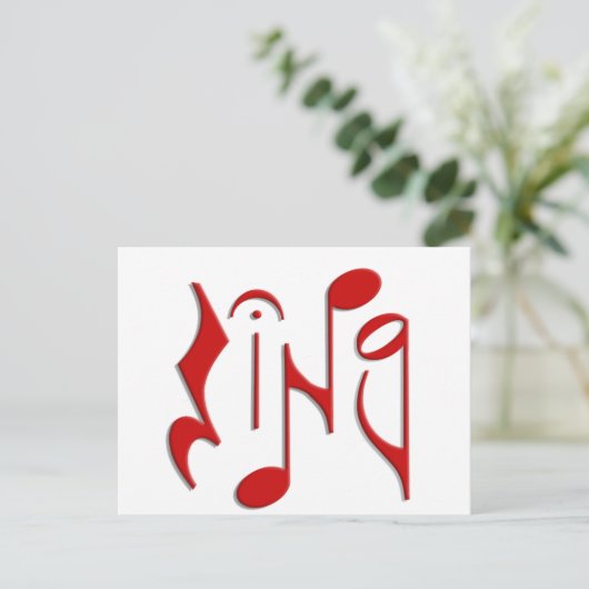 zingen briefkaart (Staand voorkant)