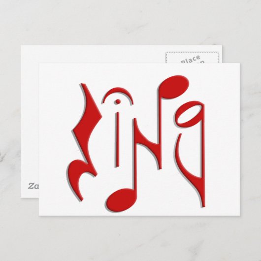 zingen briefkaart (Voorkant / Achterkant)