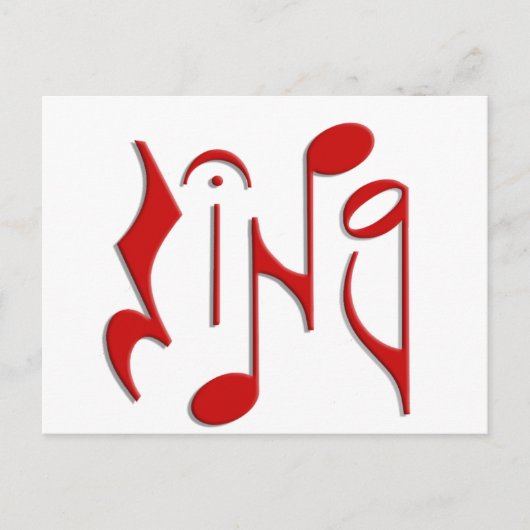 zingen briefkaart (Voorkant)