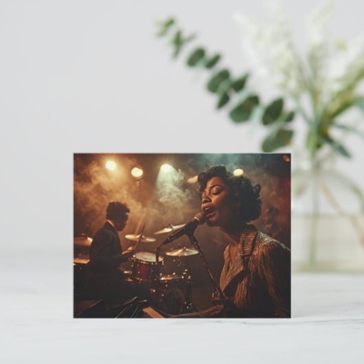 Zingen de Blues, Afro-Amerikaanse, Night Club Briefkaart (Staand voorkant)