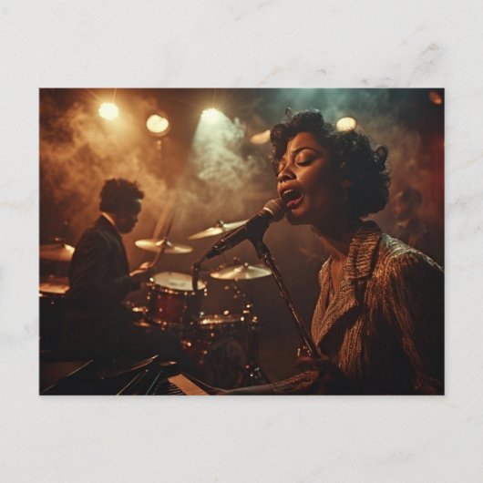 Zingen de Blues, Afro-Amerikaanse, Night Club Briefkaart (Voorkant)