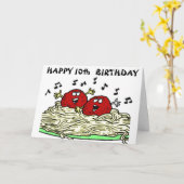"Zingen gehaktbal" ALLEEN VOOR UW *10e* VERJAARDAG Kaart (Gele Bloem)