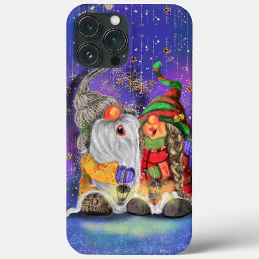 Zingen Gelukkig Kerstmis Gnomen iPhone Case (Achterkant)