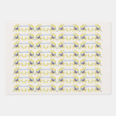 Zingen Happy Birthday Blue Red Bird Bloemen Inpakpapier Vel (Voorkant)