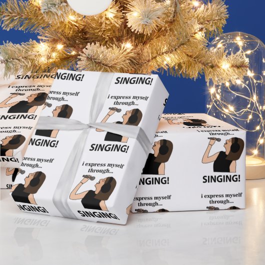 Zingen Ik druk mezelf uit door te zingen Cadeaupapier (Feestdagen)