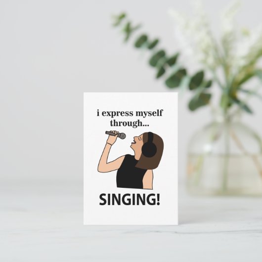 Zingen Ik druk mezelf uit door te zingen Visitekaartje (Staand voorkant)