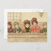 Zingen in de kerk (met papier) briefkaart (Voorkant / Achterkant)