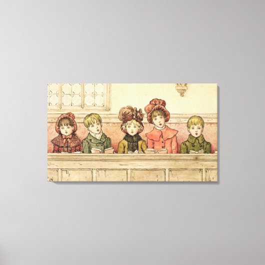 Zingen in de kerk (met papier) canvas afdruk (Voorkant)