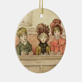 Zingen in de kerk (met papier) keramisch ornament (Rechts)