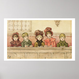 Zingen in de kerk (met papier) poster