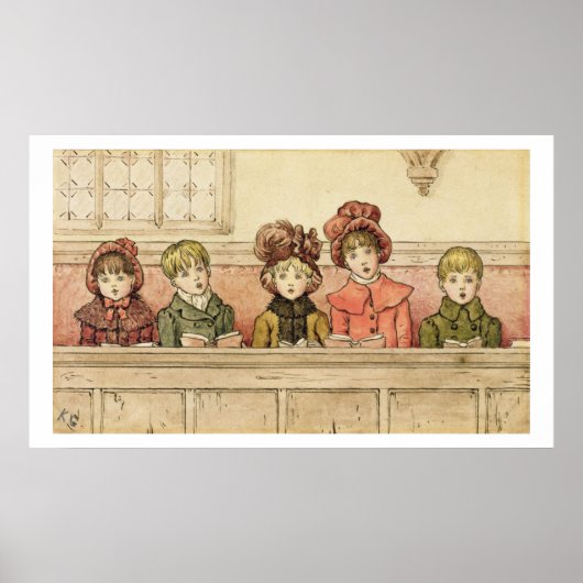 Zingen in de kerk (met papier) poster (Voorkant)