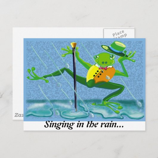 Zingen in de regen… briefkaart (Voorkant / Achterkant)