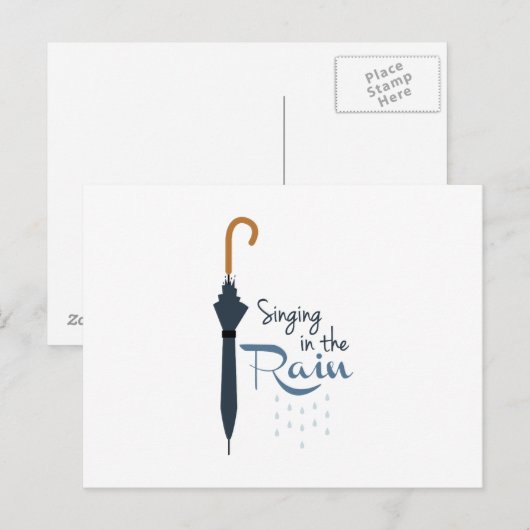 Zingen in de regen briefkaart (Voorkant / Achterkant)