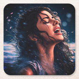 Zingen in de regen kartonnen onderzetters