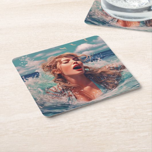 Zingen in de regen kartonnen onderzetters (Schuin)