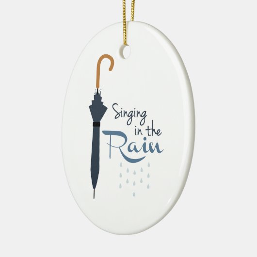 Zingen in de regen keramisch ornament (Links)