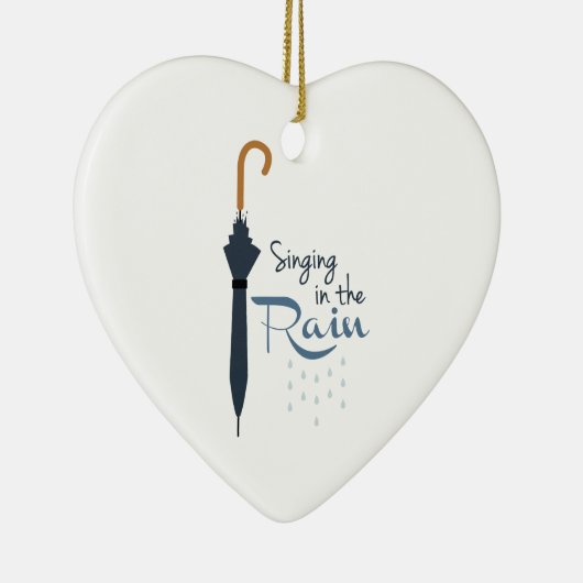 Zingen in de regen keramisch ornament (Rechts)