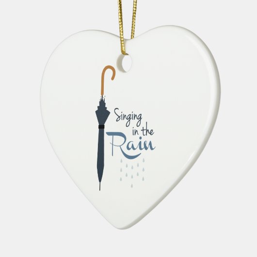 Zingen in de regen keramisch ornament (Links)