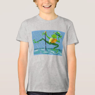 Zingen in de regen kikker Tri-Blend shirt