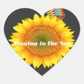 Zingen in de zon hart sticker (Voorkant)