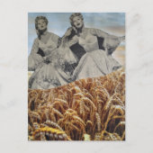 Zingen in een tarweveld collage briefkaart (Voorkant)
