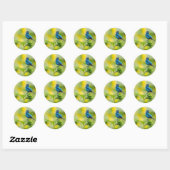Zingen Indigo Bunting Ronde Sticker (Vel)