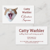 Zingen Kat coloratuursopraan grappig Visitekaartje (Voorkant / Achterkant)