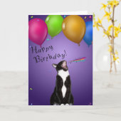 Zingen Kat Verjaardag Kaart (Gele Bloem)