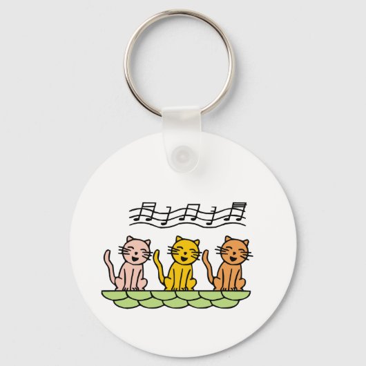 Zingen Katten Tshirts en geschenken Sleutelhanger (Voorkant)