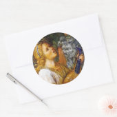 ZINGEN KERST ENGEL MAKEN MUZIEK RONDE STICKER (Envelop)