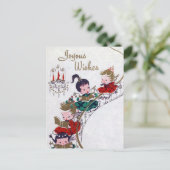 Zingen Kerst retro Angels briefkaart (Staand voorkant)