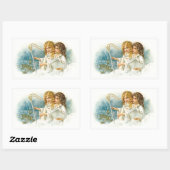 Zingen Kerstengelen Rechthoekige Sticker (Vel)